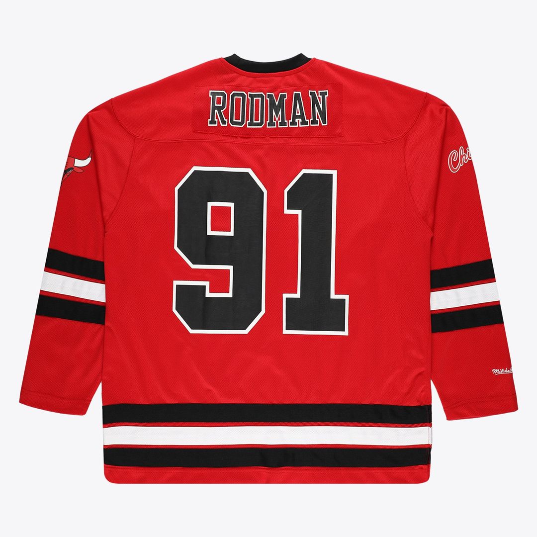 Chicago Bulls Dennis Rodman Mitchell & Ness Big & Tall NBA Hockey Jersey - Red Team Jersey Sports Fan Apparel
