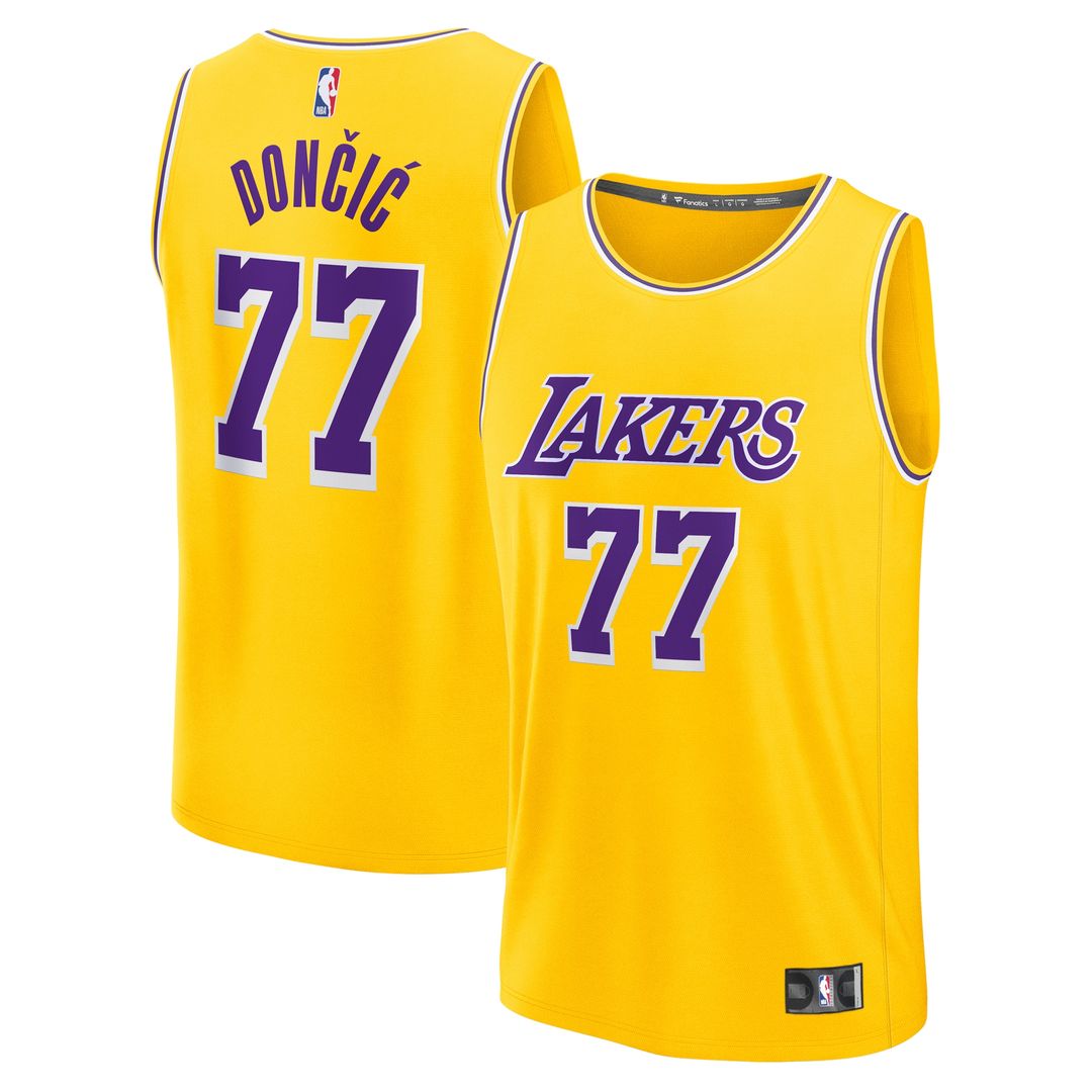 Los Angeles Lakers Luka Dončić Fanatics Fast Break Replica Player Jersey - Icon Edition - Gold Team Jersey Sports Fan Apparel