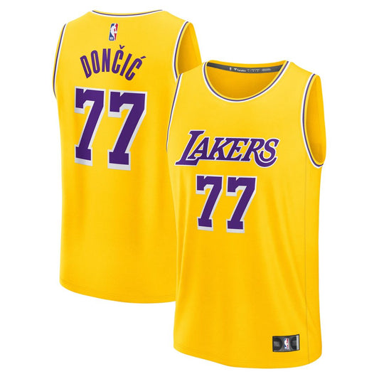Los Angeles Lakers Luka Dončić Fanatics Fast Break Replica Player Jersey - Icon Edition - Gold Team Jersey Sports Fan Apparel