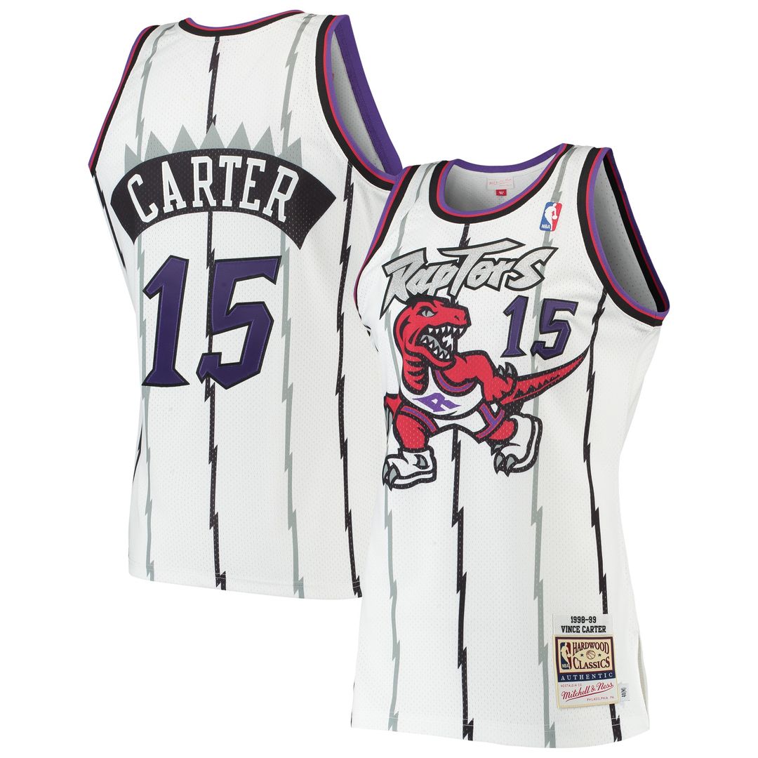 Toronto Raptors Vince Carter Mitchell & Ness 1998/99 Hardwood Classics Authentic Jersey - White Team Jersey Sports Fan Apparel