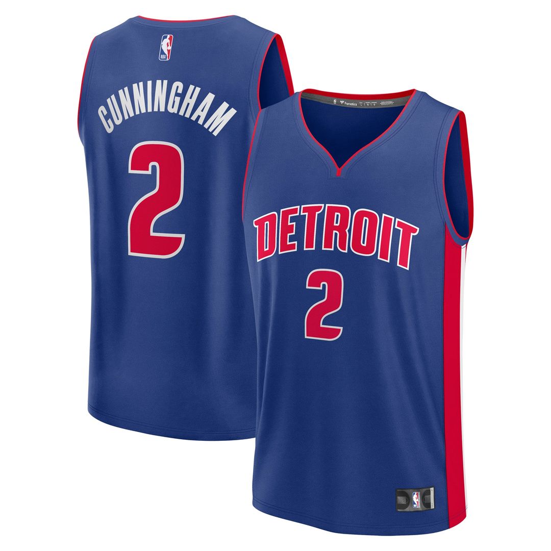 Detroit Pistons Cade Cunningham Fanatics Fast Break Replica Player Jersey - Icon Edition - Blue Team Jersey Sports Fan Apparel