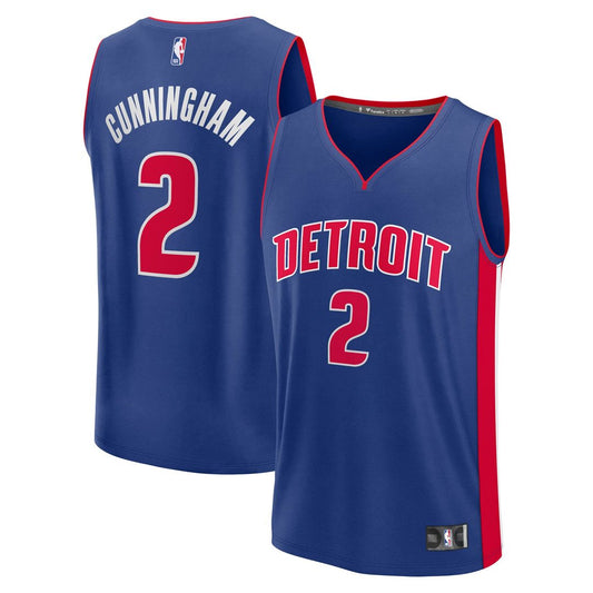 Detroit Pistons Cade Cunningham Fanatics Fast Break Replica Player Jersey - Icon Edition - Blue Team Jersey Sports Fan Apparel