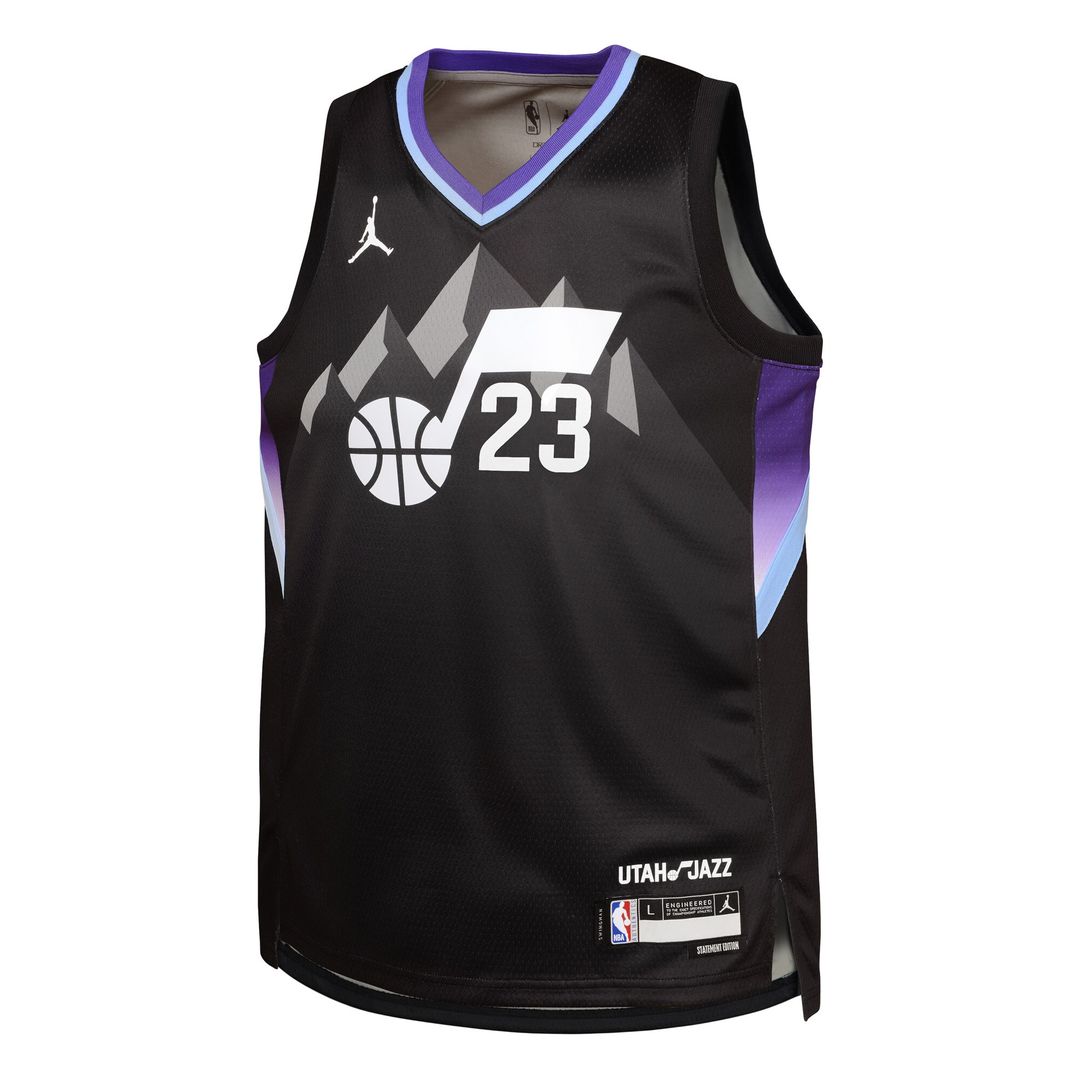 Utah Jazz Lauri Markkanen Jordan Brand Youth Swingman Jersey - Statement Edition - Black Team Jersey Sports Fan Apparel