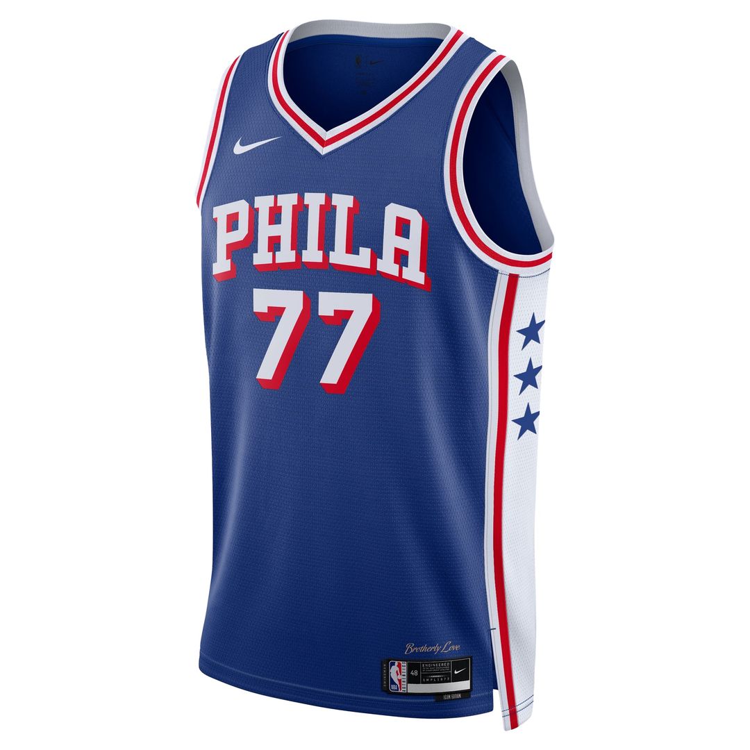 Philadelphia 76ers VJ Edgecombe Nike Unisex Swingman Jersey - Icon Edition - Royal Team Jersey Sports Fan Apparel
