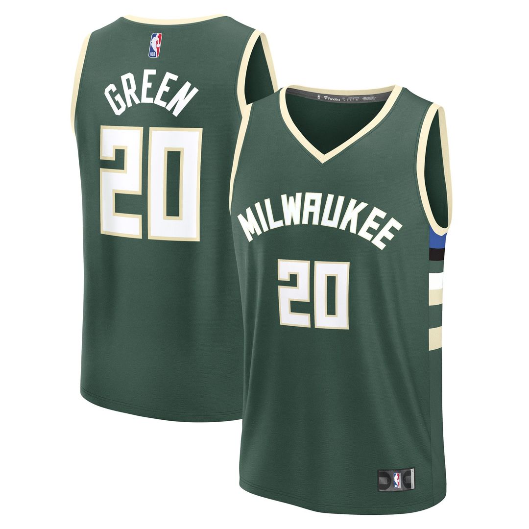 Milwaukee Bucks A.J. Green Fanatics Fast Break Replica Player Jersey - Icon Edition - Hunter Green Team Jersey Sports Fan Apparel