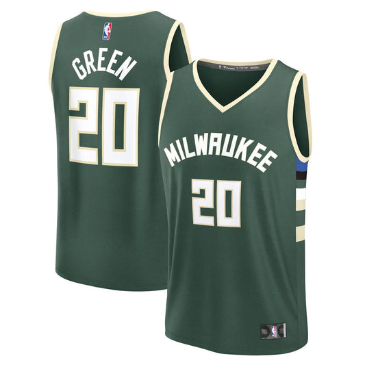 Milwaukee Bucks A.J. Green Fanatics Fast Break Replica Player Jersey - Icon Edition - Hunter Green Team Jersey Sports Fan Apparel