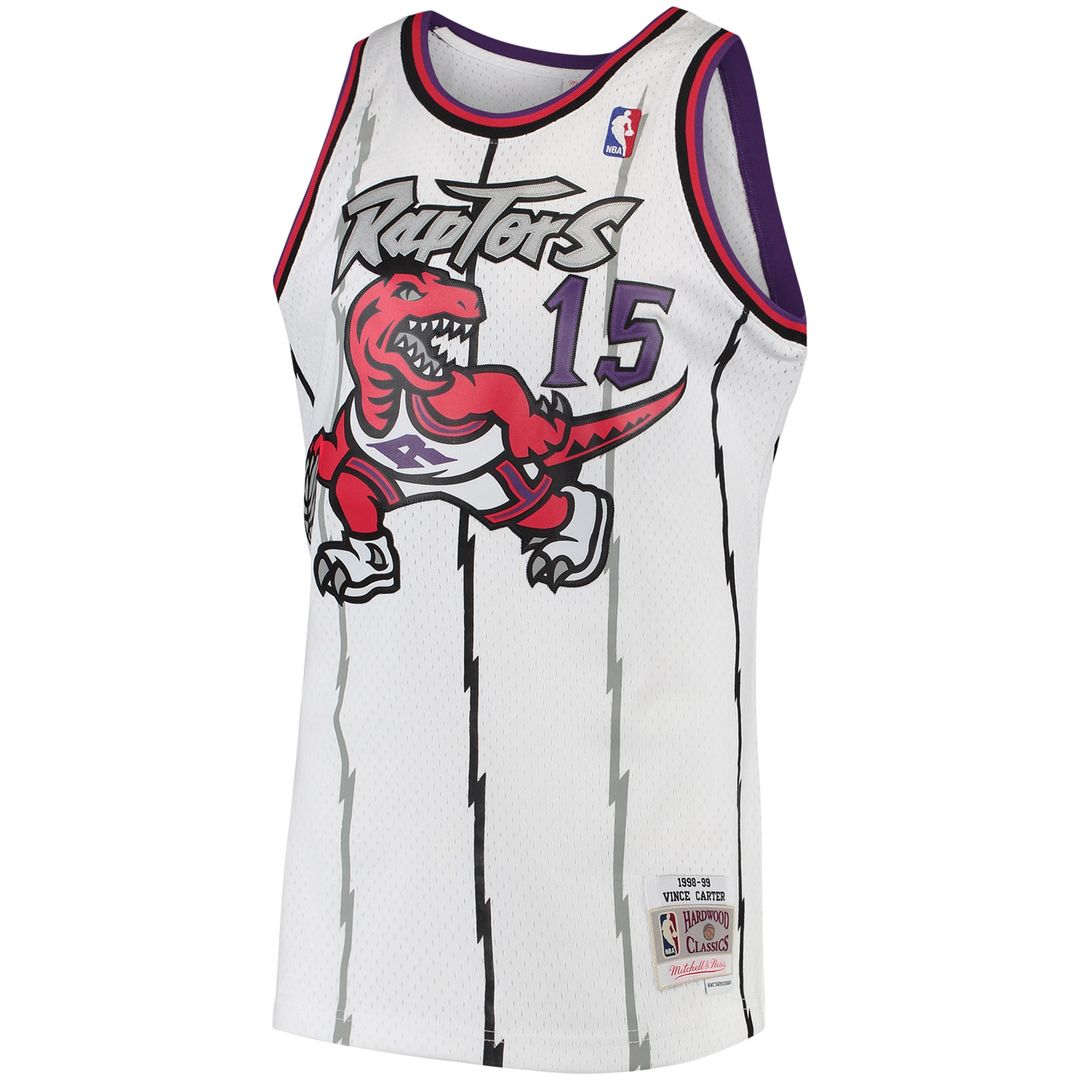 Toronto Raptors Vince Carter Mitchell & Ness 1998/99 Hardwood Classics Swingman Jersey - White Team Jersey Sports Fan Apparel