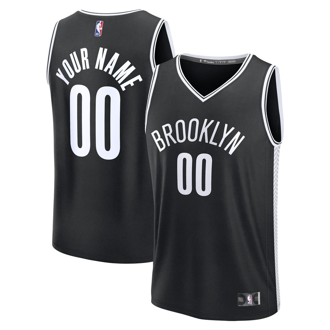 Brooklyn Nets Fanatics Fast Break Custom Jersey - Icon Edition - Black Team Jersey Sports Fan Apparel