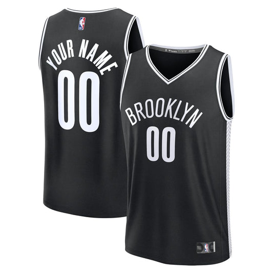 Brooklyn Nets Fanatics Fast Break Custom Jersey - Icon Edition - Black Team Jersey Sports Fan Apparel