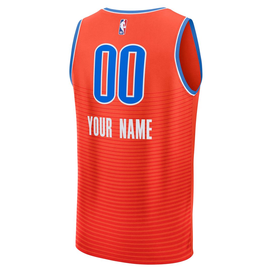 Oklahoma City Thunder Fanatics Fast Break Custom Jersey - Statement Edition - Orange Team Jersey Sports Fan Apparel