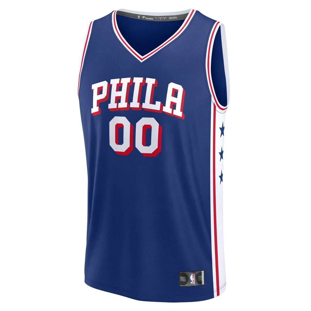 Philadelphia 76ers Fanatics Youth Fast Break Custom Replica Jersey - Blue - Icon Edition Team Jersey Sports Fan Apparel