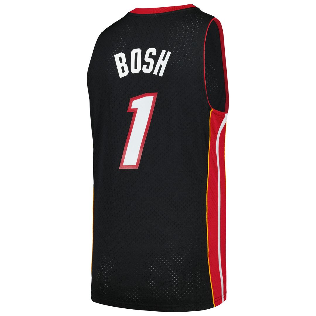 Miami Heat Chris Bosh Mitchell & Ness 2012/13 Hardwood Classics Swingman Jersey - Black Team Jersey Sports Fan Apparel