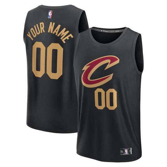 Cleveland Cavaliers Fanatics Youth Fast Break Custom Jersey - Statement Edition - Black Team Jersey Sports Fan Apparel