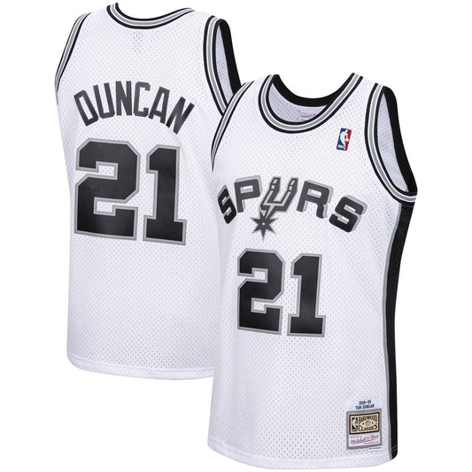 San Antonio Spurs Tim Duncan Mitchell & Ness 1998/99 Hardwood Classics Swingman Jersey - White Team Jersey Sports Fan Apparel