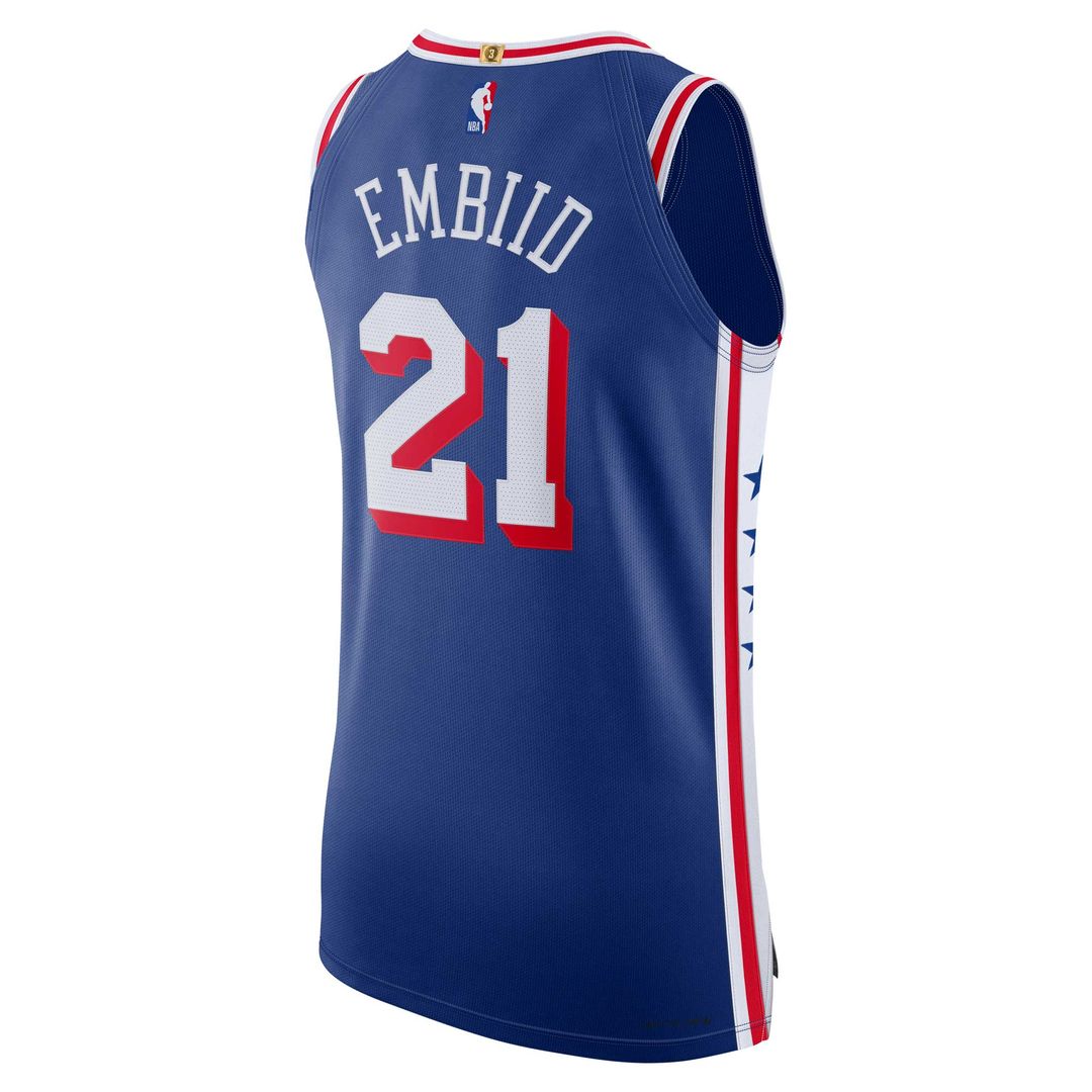Philadelphia 76ers Joel Embiid Nike Authentic Jersey - Icon Edition - Royal Team Jersey Sports Fan Apparel