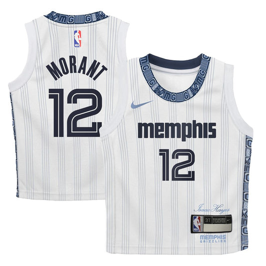 Memphis Grizzlies Ja Morant Nike Preschool 2025/26 City Edition Swingman Jersey - White Team Jersey Sports Fan Apparel