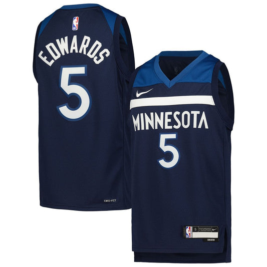 Minnesota Timberwolves Anthony Edwards Nike Youth Swingman Jersey - Icon Edition - Navy Team Jersey Sports Fan Apparel