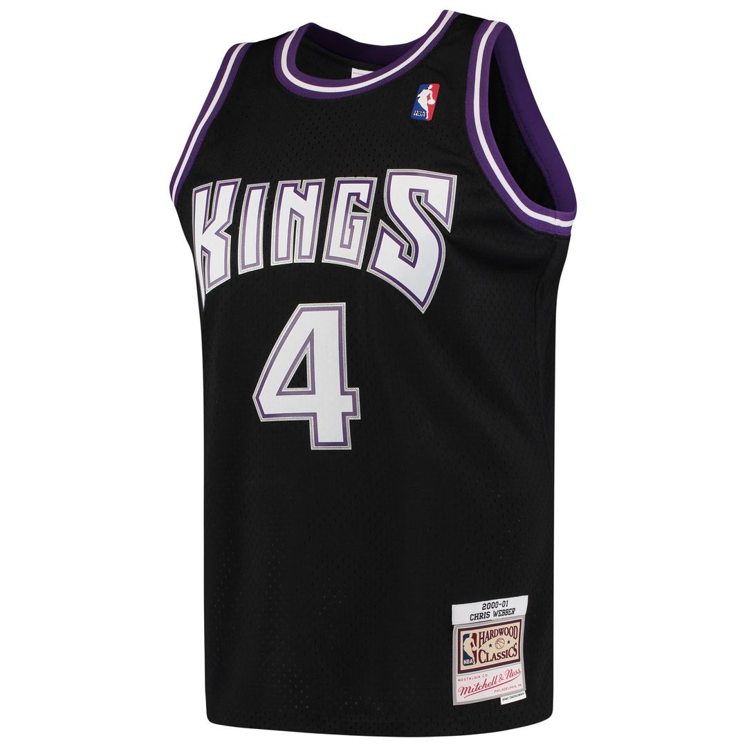 Sacramento Kings Chris Webber Mitchell & Ness 2000/01 Hardwood Classics Swingman Jersey - Black Team Jersey Sports Fan Apparel