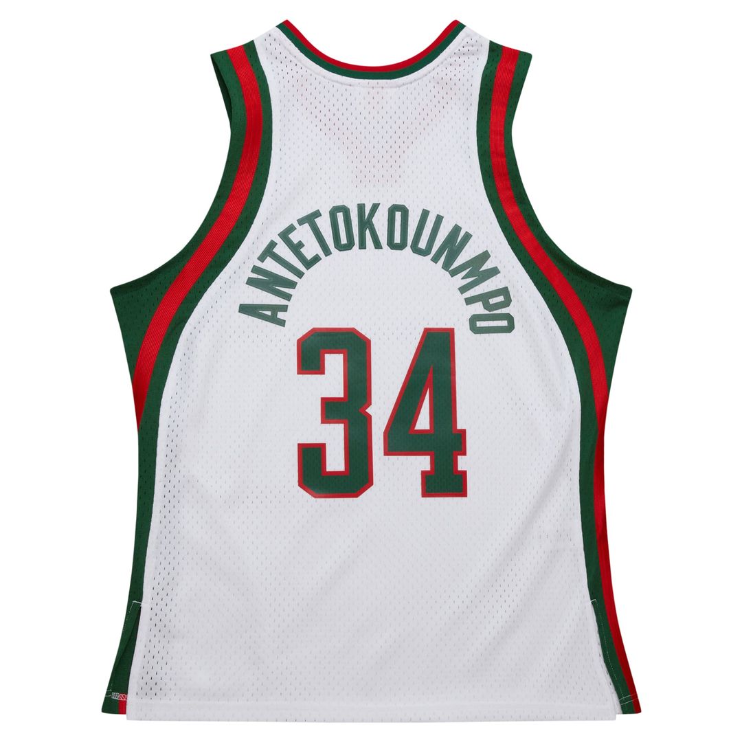 Milwaukee Bucks Giannis Antetokounmpo Mitchell & Ness 2013/14 Hardwood Classics Swingman Jersey - White Team Jersey Sports Fan Apparel