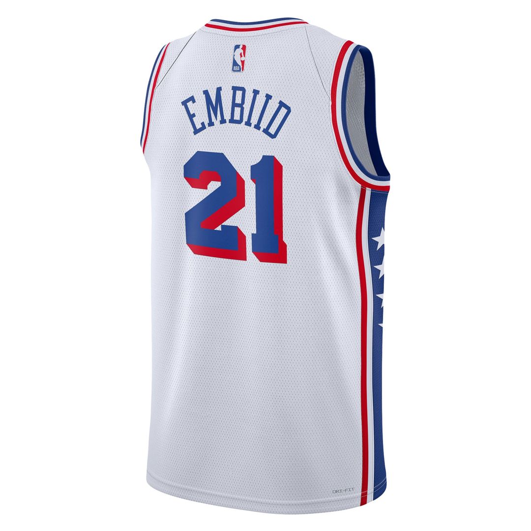 Philadelphia 76ers Joel Embiid Nike Unisex Swingman Jersey - Association Edition - White Team Jersey Sports Fan Apparel