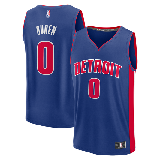 Detroit Pistons Jalen Duren Fanatics Fast Break Replica Jersey - Icon Edition - Blue Team Jersey Sports Fan Apparel