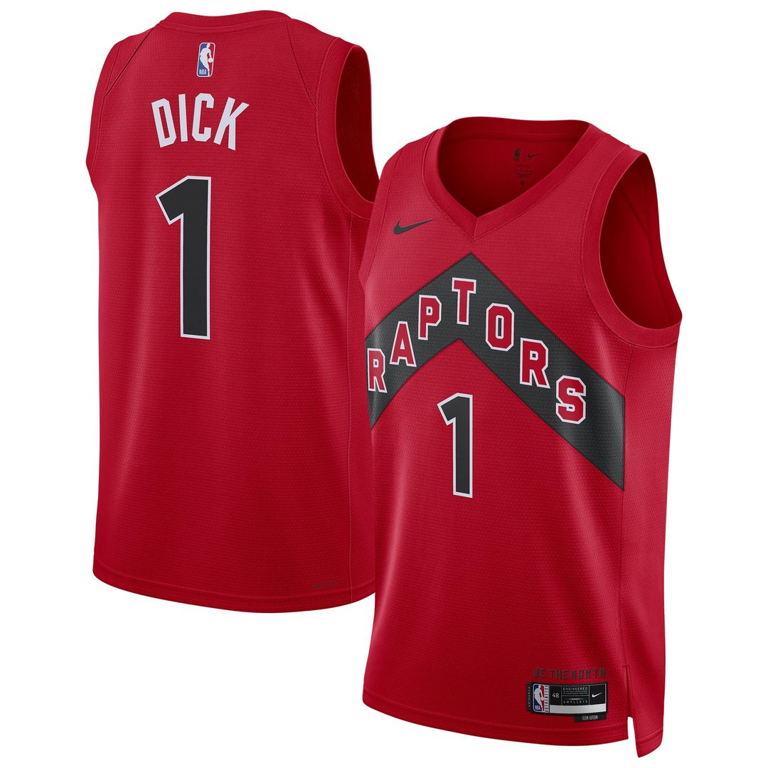 Toronto Raptors Gradey Dick Nike Unisex Swingman Player Jersey - Icon Edition - Red Team Jersey Sports Fan Apparel