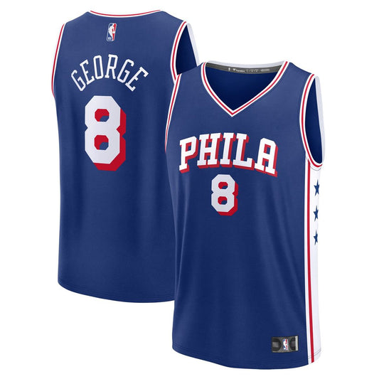 Philadelphia 76ers Paul George Fanatics Fast Break Replica Player Jersey - Icon Edition - Royal Team Jersey Sports Fan Apparel