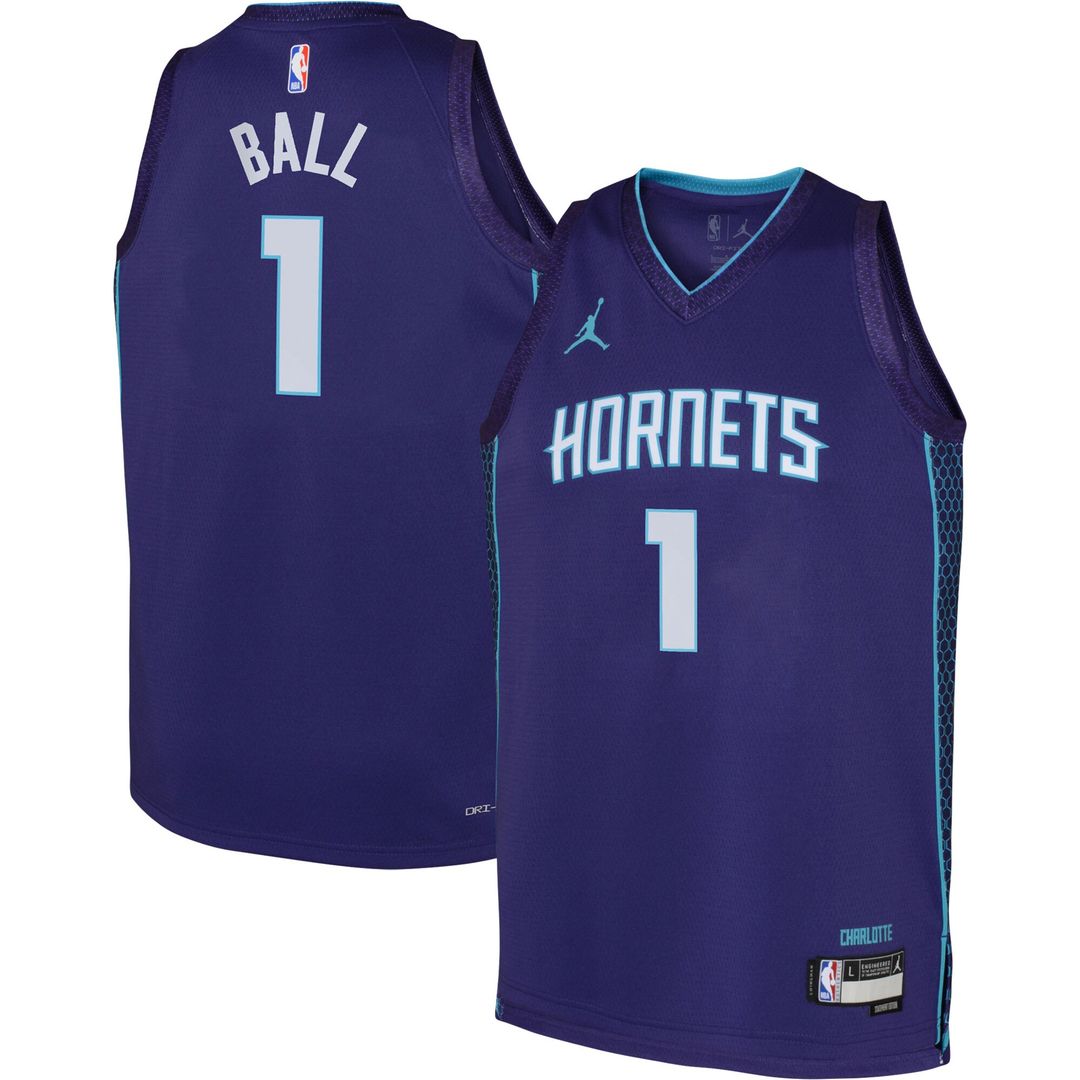 Charlotte Hornets LaMelo Ball Jordan Brand Youth Swingman Jersey - Statement Edition - Purple Team Jersey Sports Fan Apparel