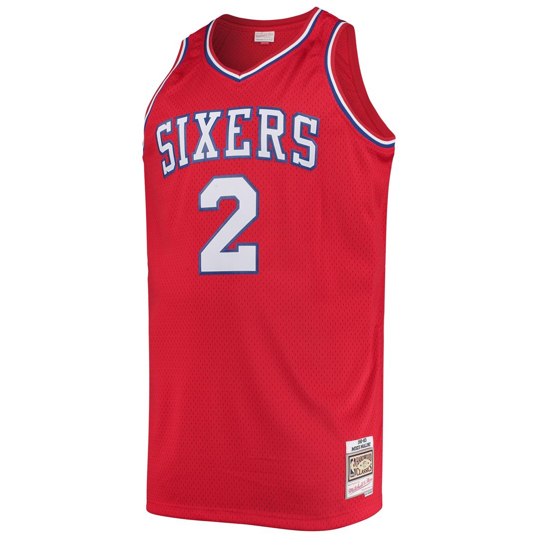 Philadelphia 76ers Moses Malone Mitchell & Ness 1982/83 Big & Tall Hardwood Classics Swingman Jersey - Red Team Jersey Sports Fan Apparel