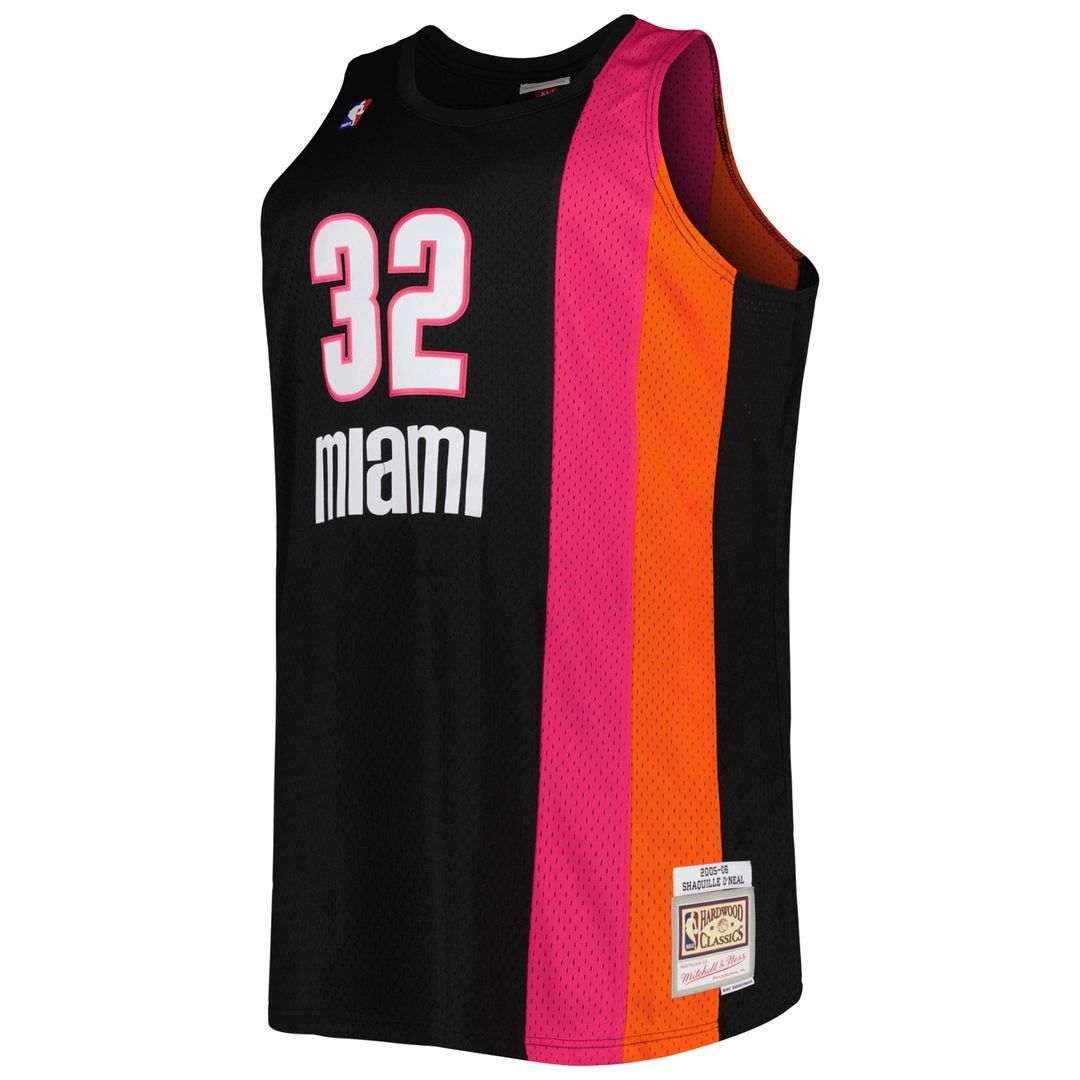 Miami Heat Shaquille O'Neal Mitchell & Ness Big & Tall Hardwood Classics 2005/06 Swingman Jersey - Black Team Jersey Sports Fan Apparel