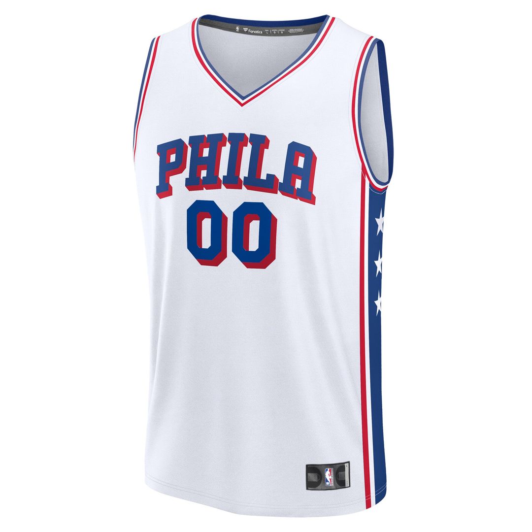 Philadelphia 76ers Fanatics Youth Fast Break Custom Replica Jersey - White - Association Edition Team Jersey Sports Fan Apparel