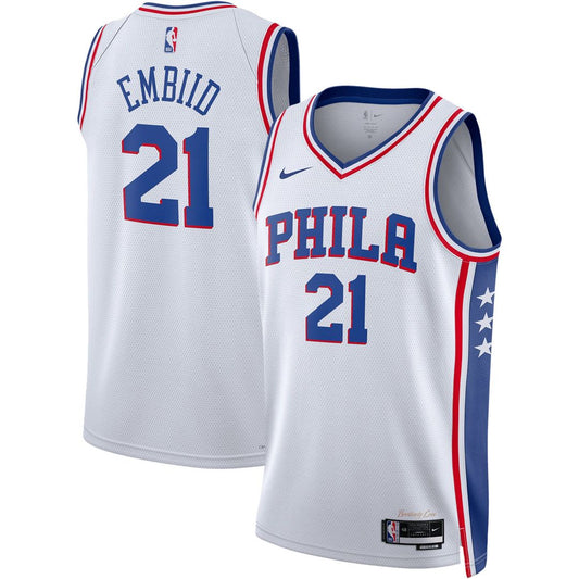 Philadelphia 76ers Joel Embiid Nike Unisex Swingman Jersey - Association Edition - White Team Jersey Sports Fan Apparel