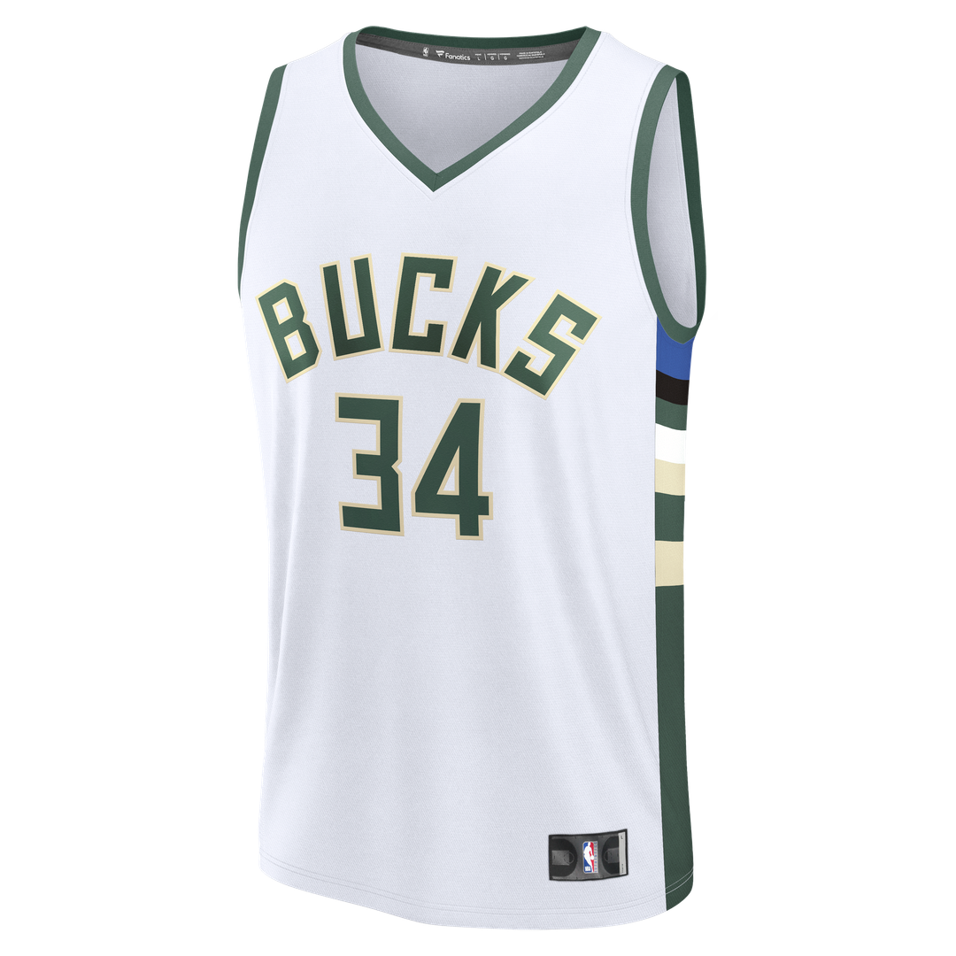 Milwaukee Bucks Giannis Antetokounmpo Fanatics Fast Break Replica Player Jersey - Association Edition - White Team Jersey Sports Fan Apparel