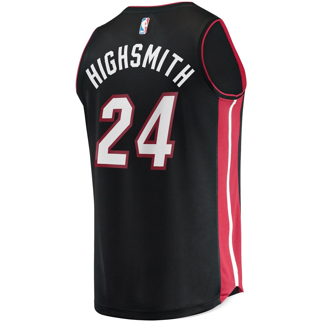 Miami Heat Haywood Highsmith Fanatics 2021/22 Fast Break Replica Jersey - Icon Edition - Black Team Jersey Sports Fan Apparel