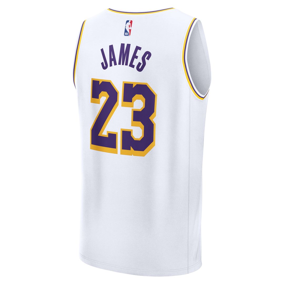 Los Angeles Lakers LeBron James Fanatics Fast Break Replica Player Jersey - Association Edition - White Team Jersey Sports Fan Apparel