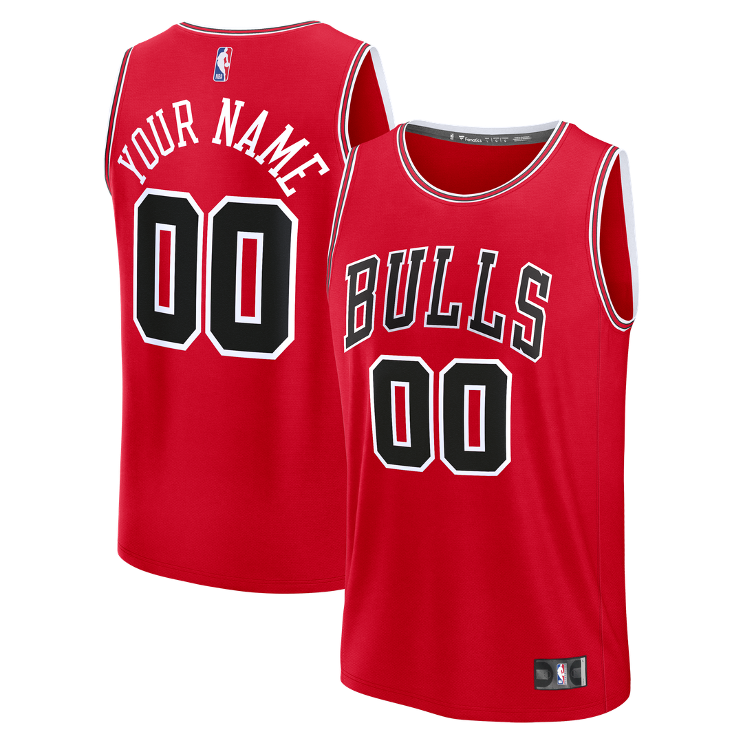 Chicago Bulls Fanatics Fast Break Custom Jersey - Icon Edition - Red Team Jersey Sports Fan Apparel