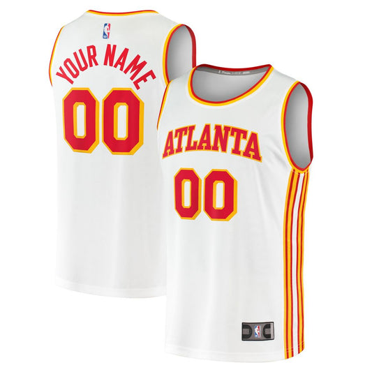 Atlanta Hawks Fanatics Fast Break Custom Replica Jersey - Association Edition - White Team Jersey Sports Fan Apparel