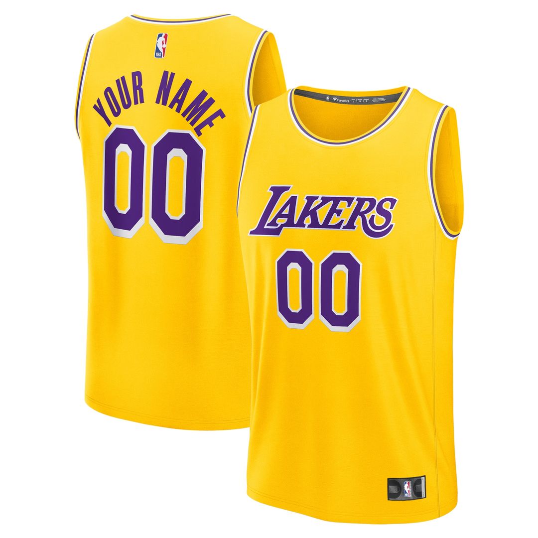 Los Angeles Lakers Fanatics Youth Fast Break Custom Jersey - Icon Edition - Gold Team Jersey Sports Fan Apparel