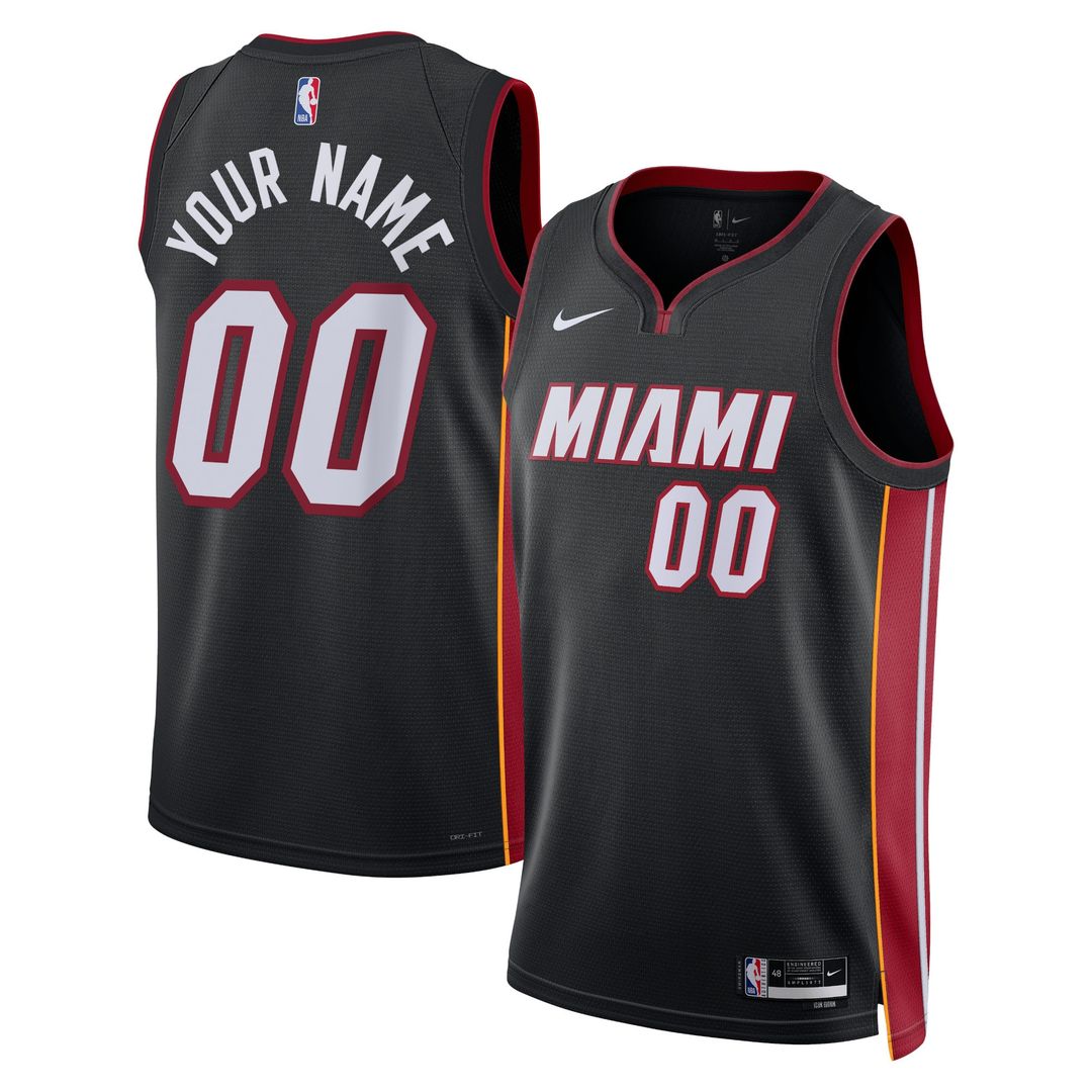 Miami Heat Nike Unisex Swingman Custom Jersey Black - Icon Edition Team Jersey Sports Fan Apparel