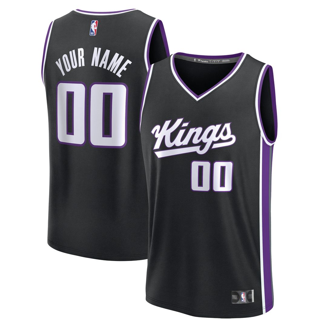 Sacramento Kings Fanatics Fast Break Custom Jersey - Icon Edition - Black Team Jersey Sports Fan Apparel