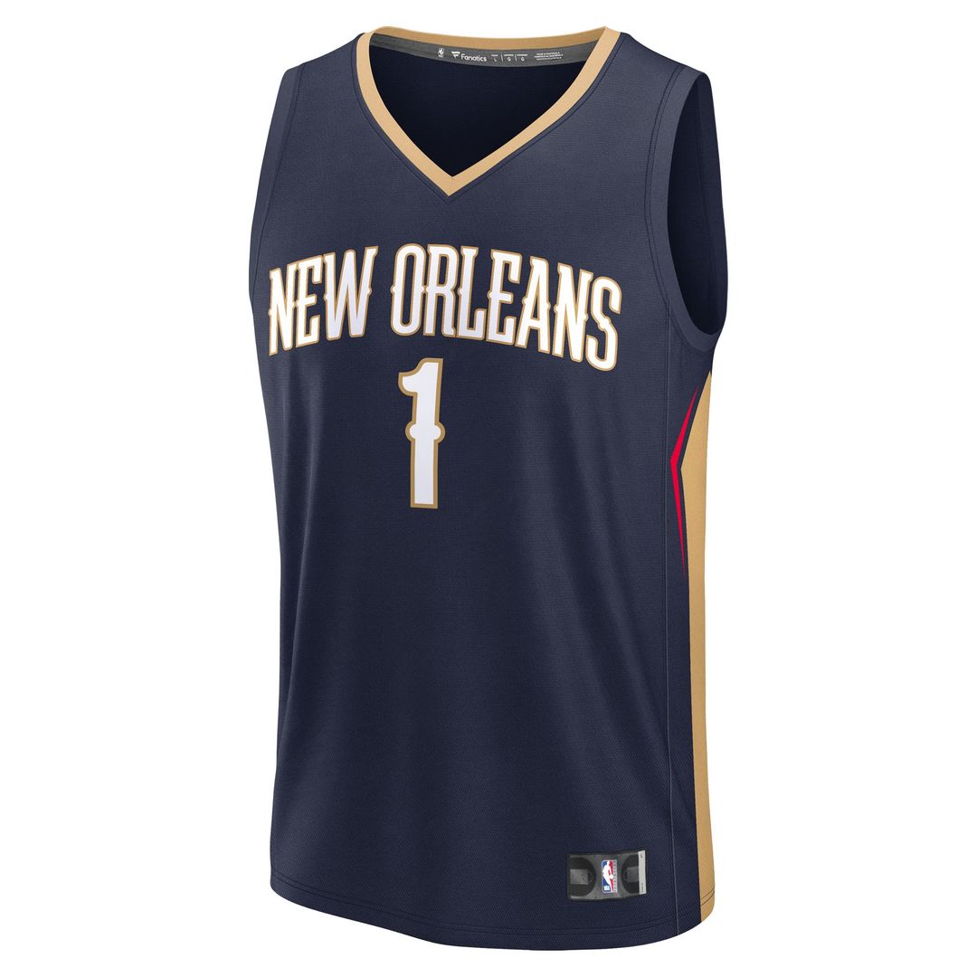 New Orleans Pelicans Zion Williamson Fanatics Fast Break Replica Player Jersey - Icon Edition - Navy Team Jersey Sports Fan Apparel