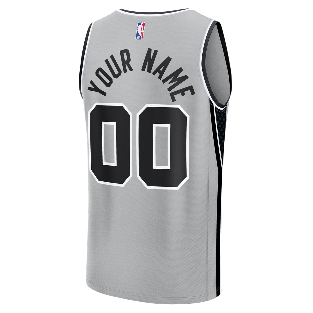 San Antonio Spurs Fanatics Youth Fast Break Custom Jersey - Statement Edition - Silver Team Jersey Sports Fan Apparel