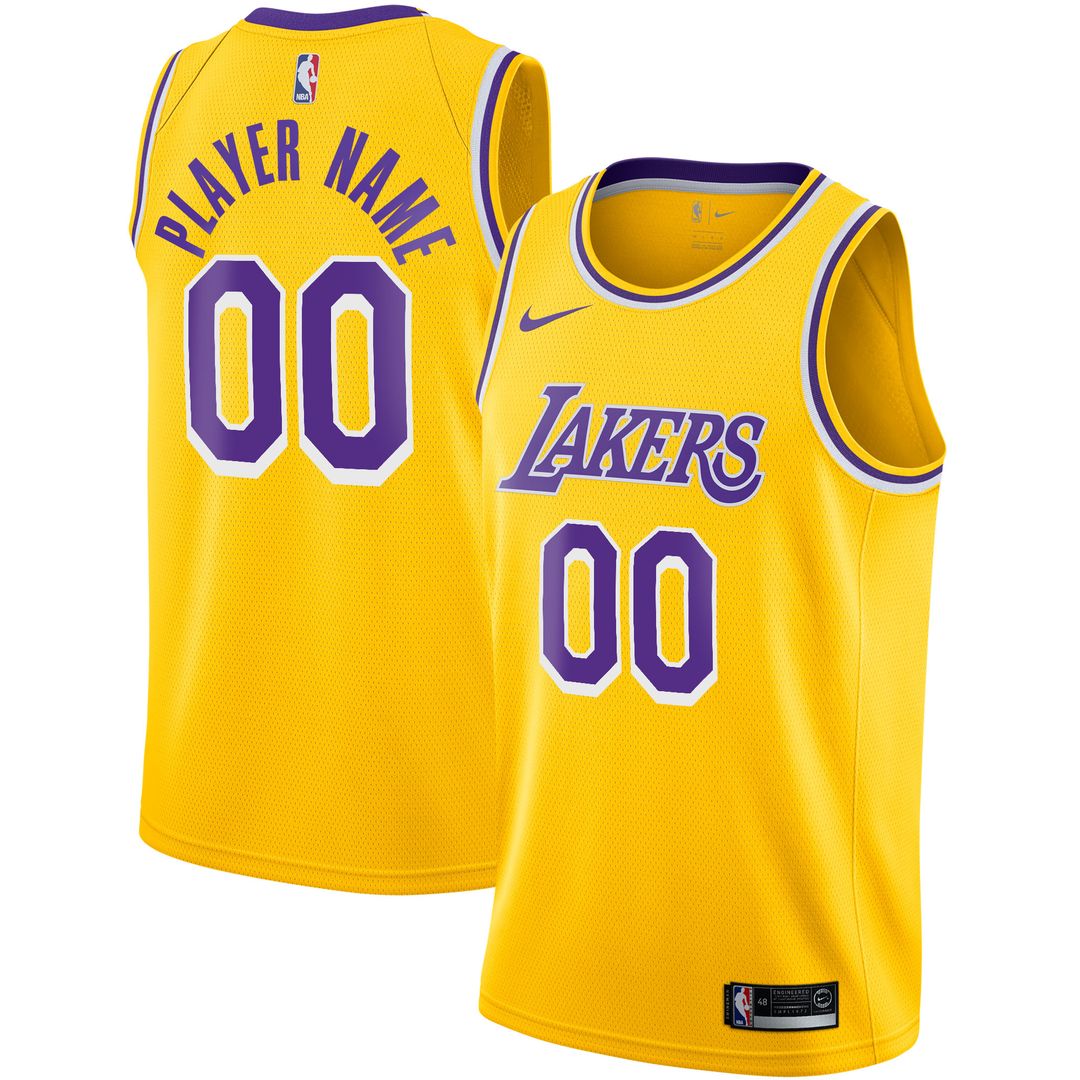 Los Angeles Lakers Nike 2020/21 Swingman Custom Jersey - Icon Edition - Gold Team Jersey Sports Fan Apparel