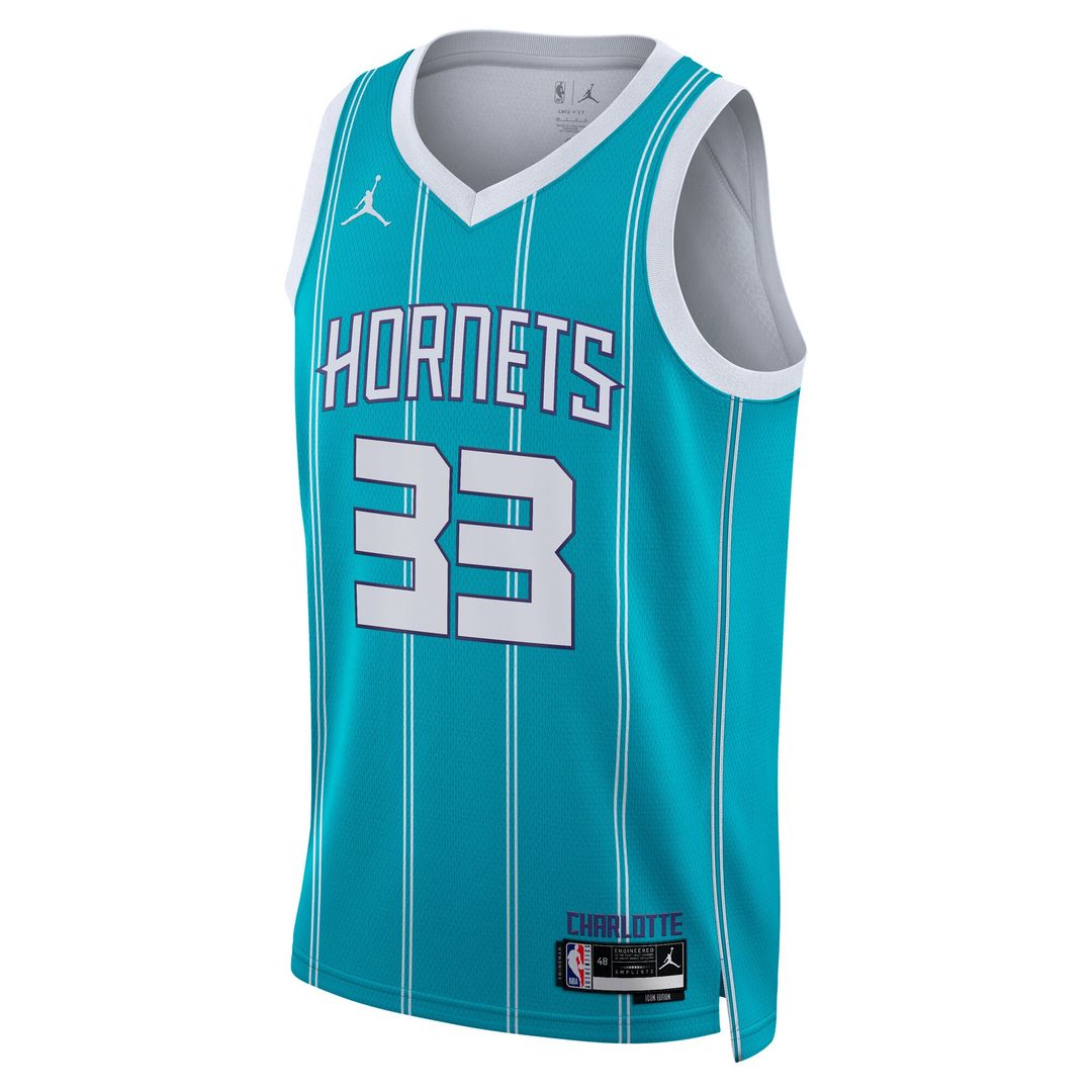 Charlotte Hornets Liam McNeeley Jordan Brand Unisex Swingman Jersey - Teal - Icon Edition Team Jersey Sports Fan Apparel