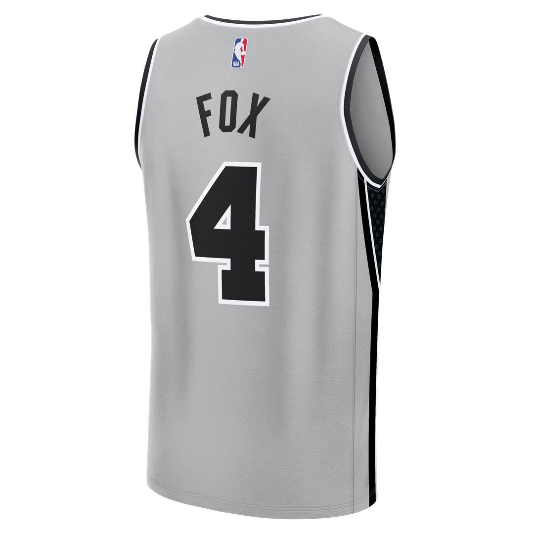 San Antonio Spurs De'Aaron Fox Fanatics Fast Break Jersey - Statement Edition - Silver Team Jersey Sports Fan Apparel