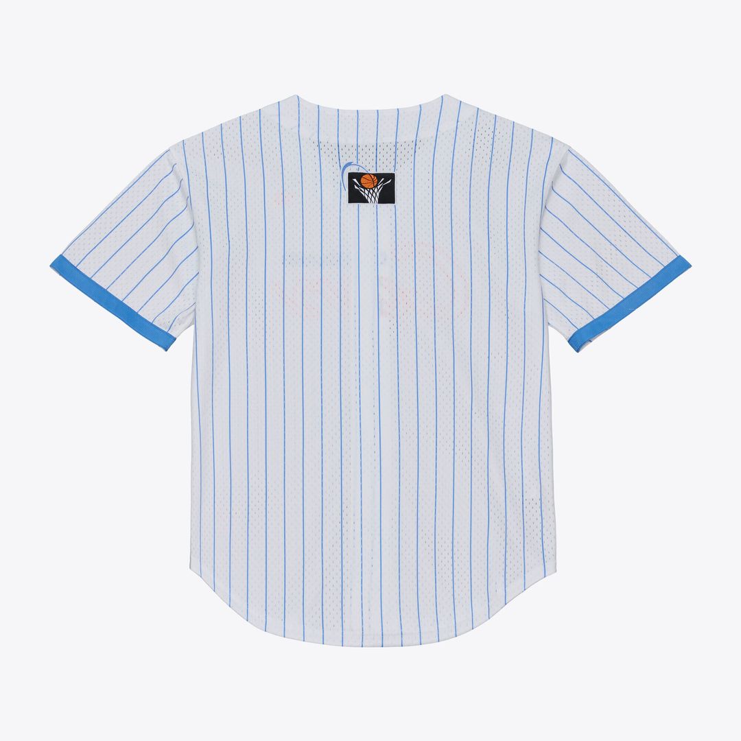 Cleveland Cavaliers Mitchell & Ness Head Coach Pinstripe Mesh Full - Button Baseball Jersey - White Team Jersey Sports Fan Apparel