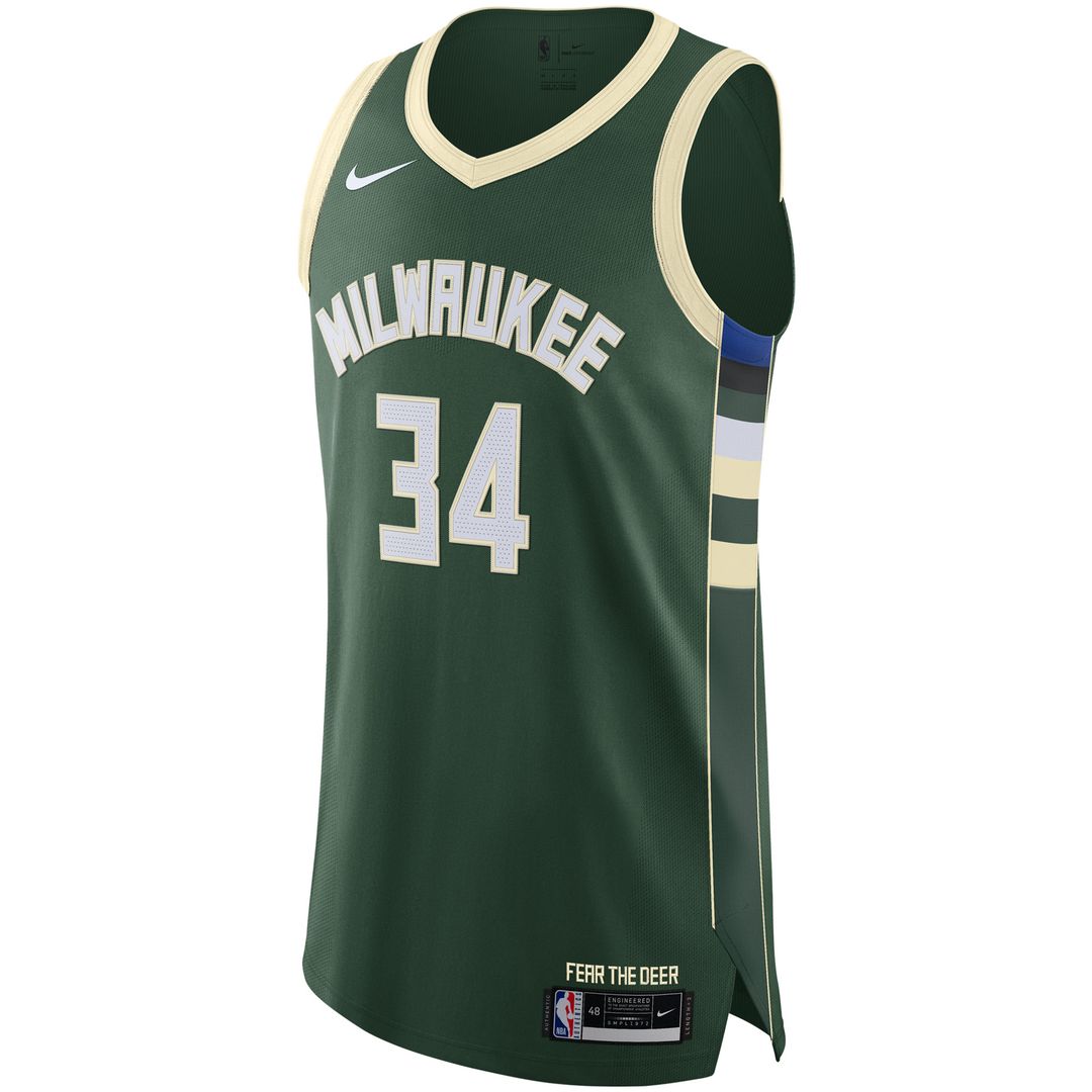 Milwaukee Bucks Giannis Antetokounmpo Nike Authentic Jersey - Icon Edition - Hunter Green Team Jersey Sports Fan Apparel