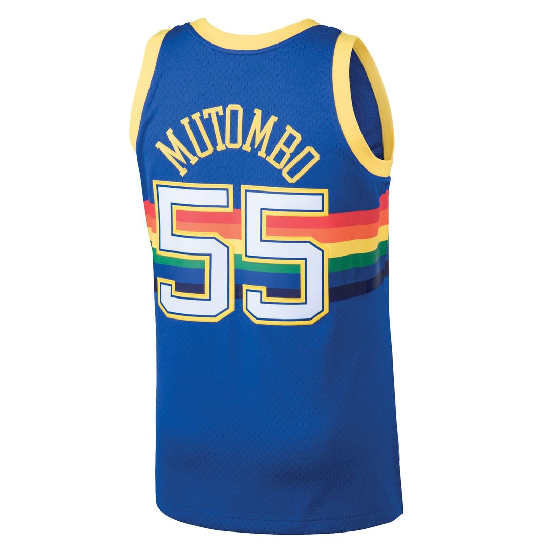 Denver Nuggets Dikembe Mutombo Mitchell & Ness 1991/92 Hardwood Classics Swingman Jersey - Blue Team Jersey Sports Fan Apparel