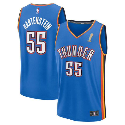 Oklahoma City Thunder Isaiah Hartenstein Fanatics Youth 2025 NBA Finals Champions Fast Break Replica Player Jersey - Blue - Icon Edition Team Jersey S