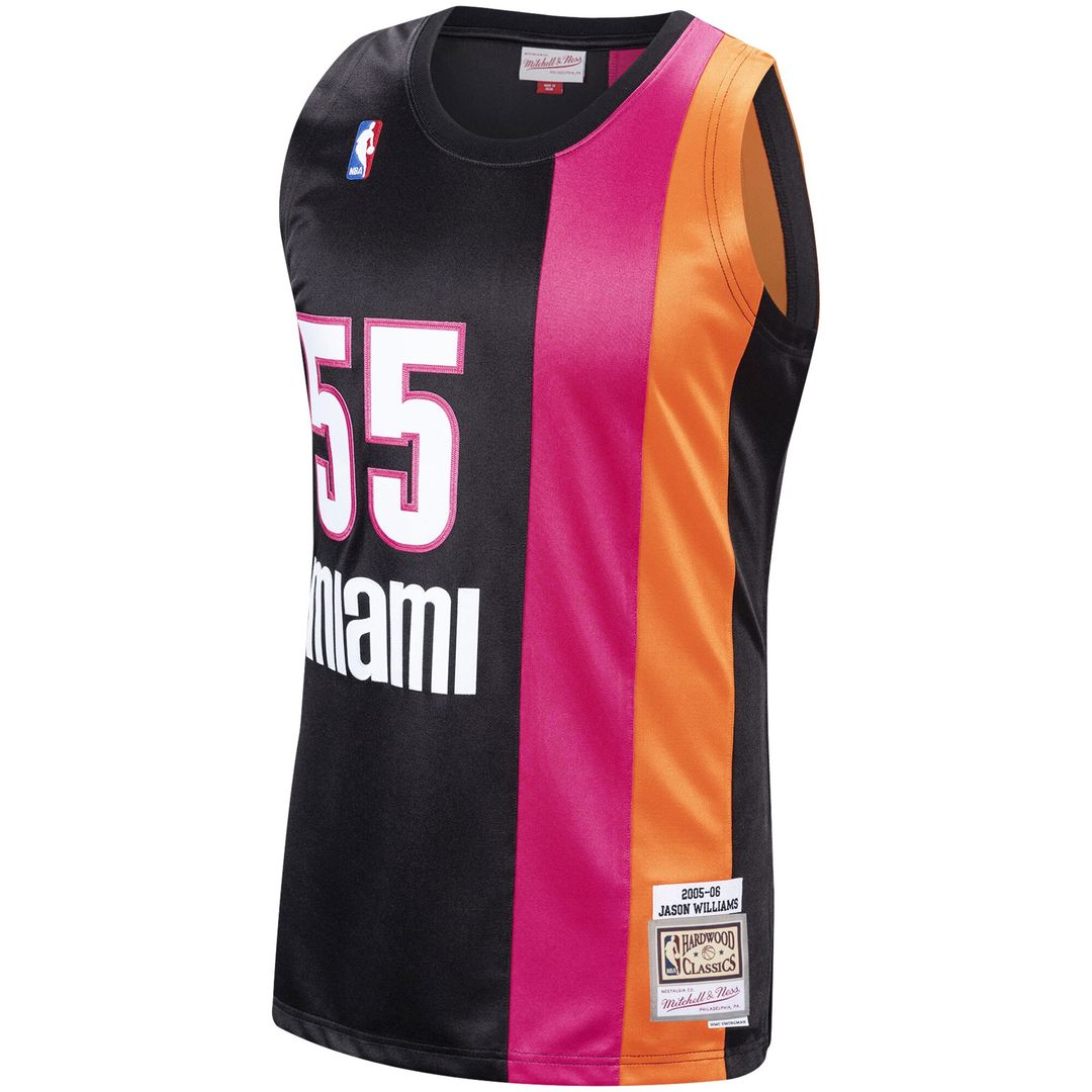 Miami Heat Jason Williams Mitchell & Ness 2005/06 Hardwood Classics Swingman Jersey - Black Team Jersey Sports Fan Apparel